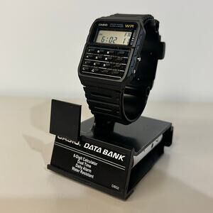 New Casio Black Calculator Data Bank Digital Watch CA-53W-1CR Water Resistant